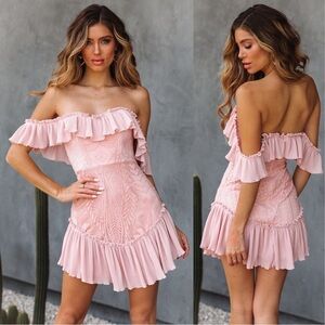 Hello Molly NWT Blush Pink Something To Be Said Mini Dress Women’s Size Large